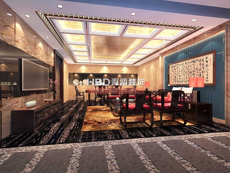 茂名市廣東源豐集團(tuán)公司會(huì)所設(shè)計(jì) 會(huì)客廳