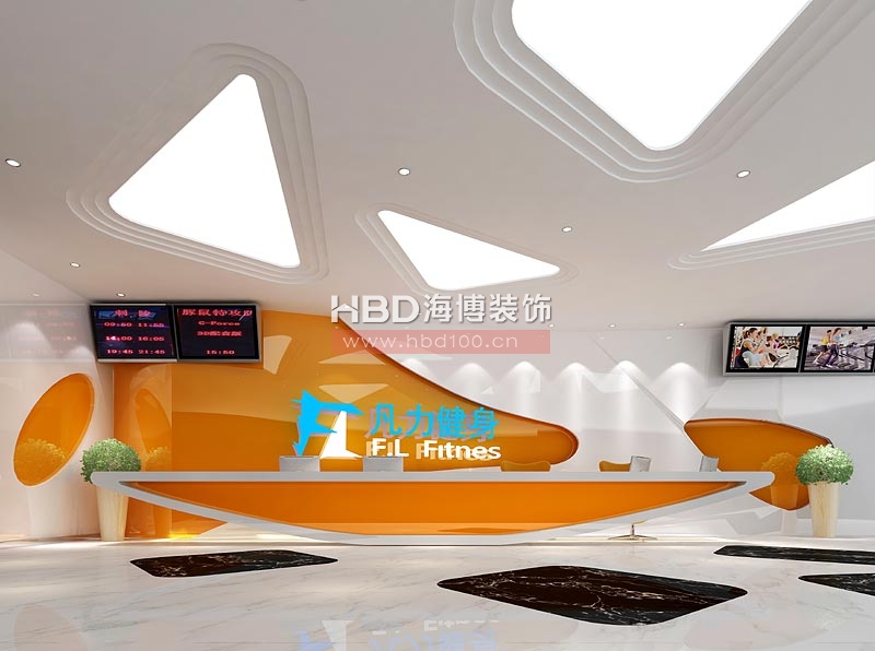 凡力健身房設(shè)計 前臺效果圖2