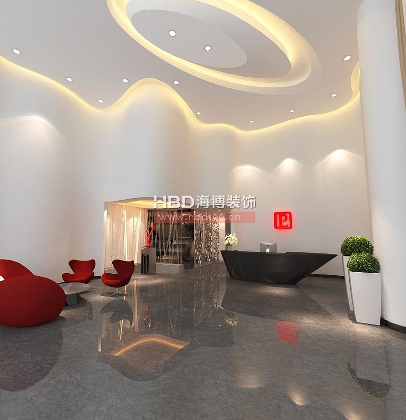 韓彩化妝品公司前臺設(shè)計效果