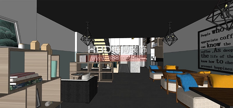 咖啡廳設(shè)計(jì)二樓雅座
